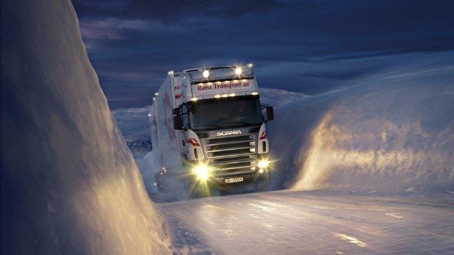 Resultado de imagem para Driving a huge truck over the icy roads of northern Alaska